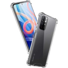 Apsuwa  Xiaomi Xiaomi Poco M4 Pro 5g Kılıf Antishock Köşeli Şeffaf Sert Silikon + Nano Glass Renksiz