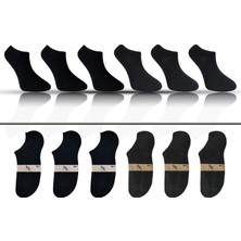 KBC Socks 6'lı Dikişsiz Bambu Terletmez Spor Erkek Kısa Bilek Çorap Seti / Kutulu Set / 3 Siyah - 3 Füme