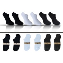 KBC Socks 6'lı Dikişsiz Bambu Terletmez Spor Erkek Kısa Bilek Çorap Seti / Kutulu Set / Siyah - Beyaz - Füme