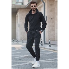 Madmext Siyah Kapşonlu Basic Eşofman Takımı 5908