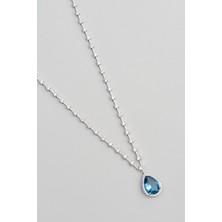 So CHIC Okyanus Damlası 18 Ayar Beyaz Altın Kaplama 42 Cm Gümüş Gerdanlık