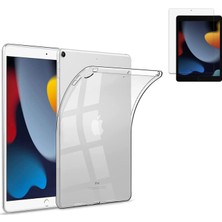 Ukscase Apple iPad 9. Nesil 10.2'' Şeffaf Silikon Kılıf + Nano Cam Ekran Koruyucu