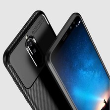 Apsuwa Huawei Mate 10 Lite Karbon Görünüm Negro Silikon Kılıf + Ekran Koruyucu Nano