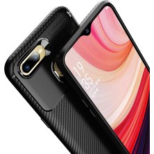 Apsuwa Oppo Ax7 Karbon Görünüm Negro Silikon Kılıf + Ekran Koruyucu Nano