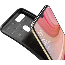 Apsuwa Oppo Ax7 Karbon Görünüm Negro Silikon Kılıf + Ekran Koruyucu Nano