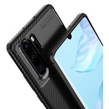 Apsuwa Huawei P30 Pro Karbon Görünüm Negro Silikon Kılıf + Ekran Koruyucu Ped