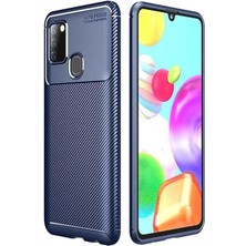 Apsuwa Samsung Galaxy A21S Karbon Görünüm Negro Silikon Kılıf + Ekran Koruyucu Nano