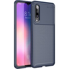 Apsuwa Xiaomi Mi 9 Kılıf Negro Silikon Karbon Desen + Ekran Koruyucu Nano