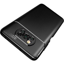 Apsuwa Xiaomi Poco X3 Pro Kılıf Negro Silikon Karbon Desen + Ekran Koruyucu Nano