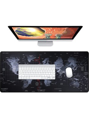 Slaster 90X40 Dünya Haritası Desenli Xxl Gaming Mousepad (Büyük Boy World Map Oyuncu Mouse Pad)