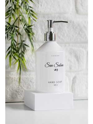 Lalezen Gümüş Krom Kapaklı Sıvı Sabunluk Etiketli Beyaz Şişe 500 ml