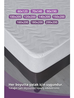 Vavey Kapitoneli Fitted Sıvı Geçirmez Yatak Alezi 200x200cm