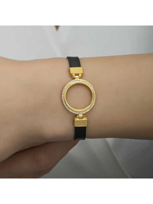 925 Gümüş Gümüş Çeyrek Takılabilen Altın Kaplama Kadın Bileklik