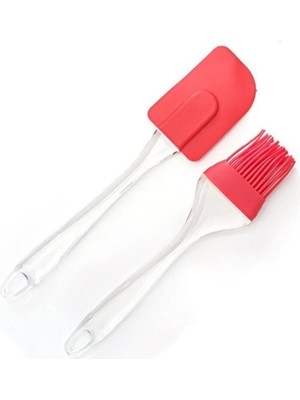 Enfa Akrilik Saplı Silikon Yumurta Fırçası ve Pasta Spatula 2li Set