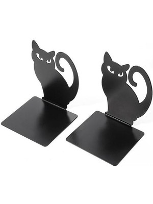 Xinh Çift Siyah Sevimli Kedi Metal Bookends Persian Kitten Kitap Standları Hafif Dayanıklı Kaymaz Kitap Sahipleri | Bookends