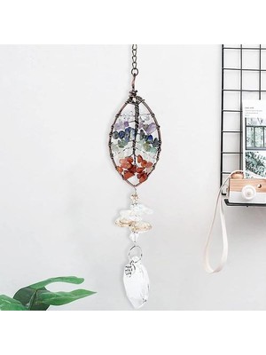 Xinh Suncatcher Kristal Asılı Kolye El Yapımı Pencere Süsü (Yaprak Stili)