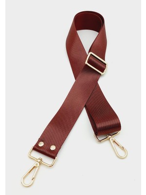 Angel Çanta Aksesuar Polyester Kolon 120X4 cm Bordo Light Gold Metalli