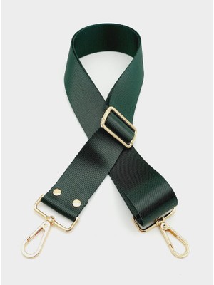 Angel Çanta Aksesuar Polyester Kolon 120X4 cm Ördek Yeşili Light Gold Metalli