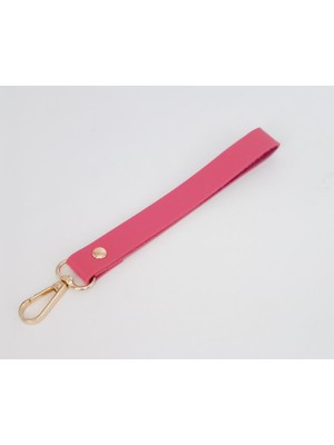 Angel Çanta Aksesuar Tek Kat Suni Deri Fuşya Renk Elcik Light Gold Metal