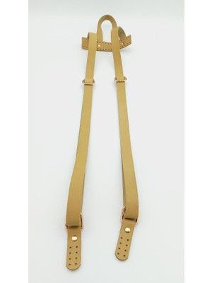 Angel Çanta Aksesuar Gerçek Deri Ham Doğal Renk Sırt Çanta Sapı Light Gold Metalli