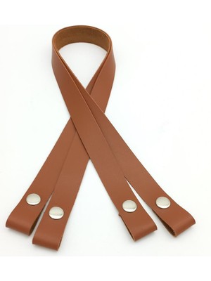 Angel Çanta Aksesuar Tek Kat Suni Deri Taba Çıtçıtlı Çanta Sapı Gümüş Metalli