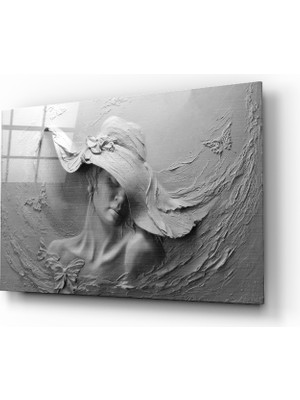 Insigne Kabartma Kadın Cam Tablo - 72X46 cm