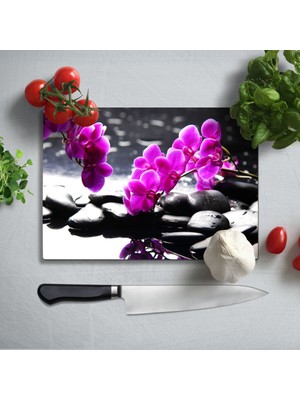 Insigne Orkide Uv Baskılı Cam Kesme Tablası 35X25 cm