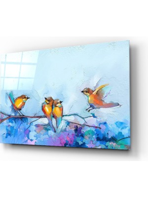 Insigne Minik Kuşlar Cam Tablo - 72X46 cm