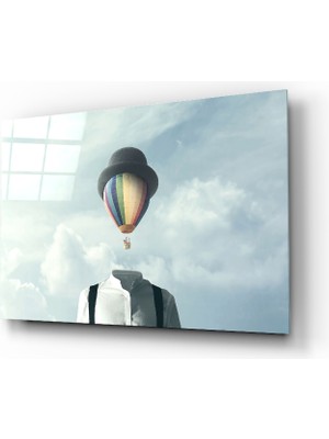 Insigne Balon Kafalar Cam Tablo - 72X46 cm