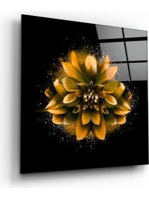 Insigne Sarı Lotus Cam Tablo - 40X40 cm