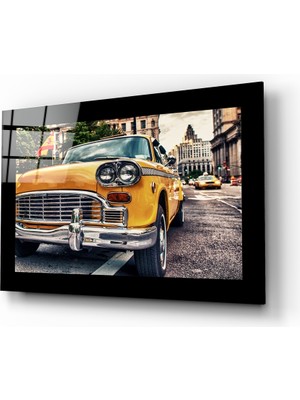 Insigne Vintage Taxi New York Cam Tablo - 72X46 cm