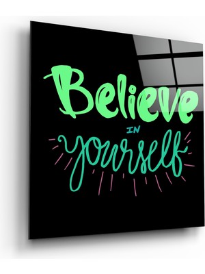 Insigne “believe In Yourself” Cam Tablo - 40X40 cm