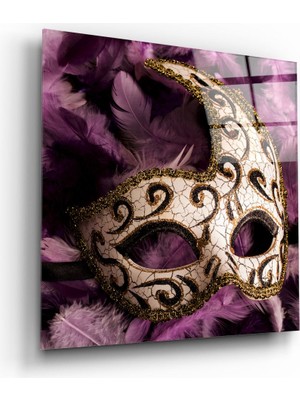 Insigne Balo Maskesi Cam Tablo - 60X60 cm