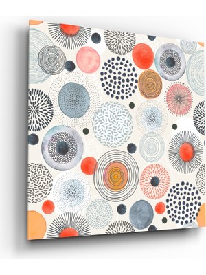 Insigne Noktadan Çiçeğe Cam Tablo - 40X40 cm