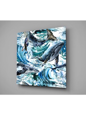 Insigne Balinaların Dansı Cam Tablo - 40X40 cm