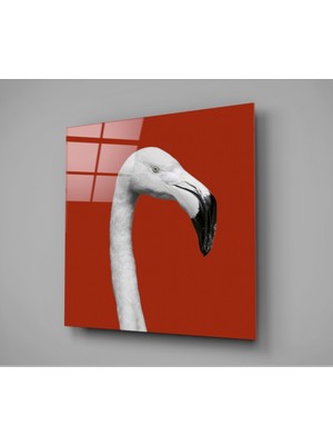 Insigne Flamingo Cam Tablo - 40X40 cm