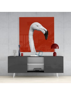 Insigne Flamingo Cam Tablo - 40X40 cm