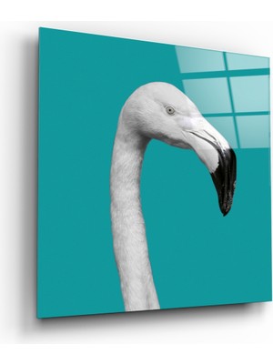 Insigne Flamingo Cam Tablo - 40X40 cm