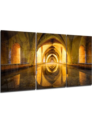 Insigne Sütunlar Mega Cam Tablo - 3 Adet 72X46 cm