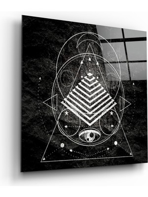 Insigne Üçgenin Çizgileri Cam Tablo - 40X40 cm