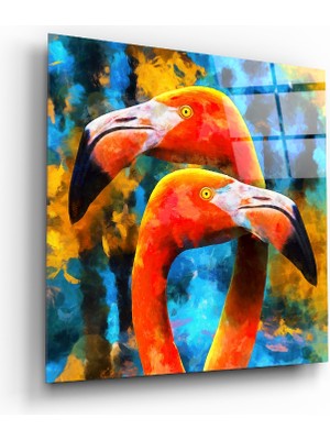 Insigne Flamingolar Cam Tablo - 40X40 cm