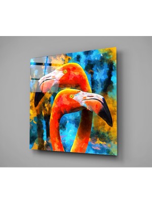 Insigne Flamingolar Cam Tablo - 40X40 cm