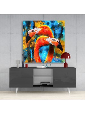 Insigne Flamingolar Cam Tablo - 40X40 cm