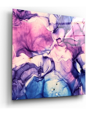Insigne Renkli Mermer Cam Tablo - 40X40 cm