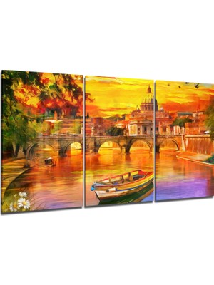 Insigne Günbatımı Cam Tablo - 3 Adet 72X46 cm