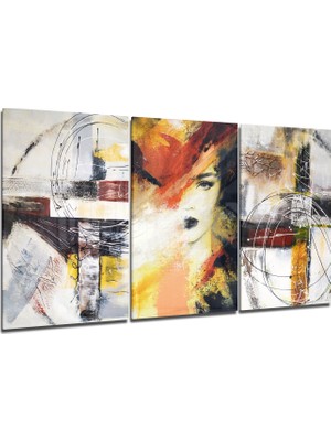Insigne Kadın ve Şekiller Cam Tablo - 3 Adet 72X46 cm