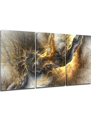 Insigne Sarı Lav Cam Tablo - 3 Adet 72X46 cm