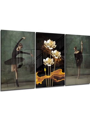 Insigne Balerin Cam Tablo - 3 Adet 72X46 cm
