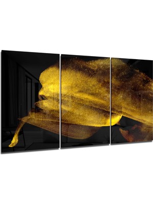 Insigne Sarı Dokunuş Cam Tablo - 3 Adet 72X46 cm