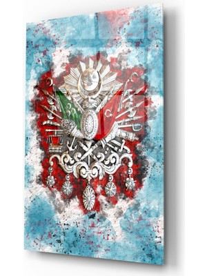Insigne Osmanlı Devlet Arması Cam Tablo - 72X46 cm